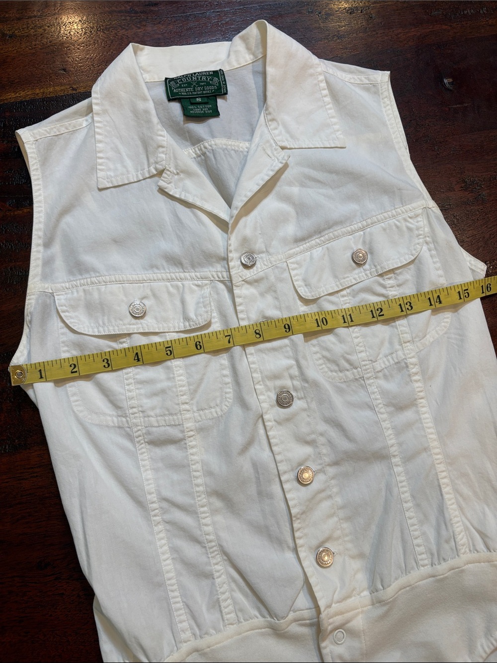 Vintage Ralph Lauren Country White Button-Up Bodysuit Top size Small *As-Is* - Picture 11 of 13
